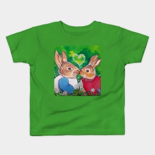 Bunnies Rabbits bunny hug Kids T-Shirt